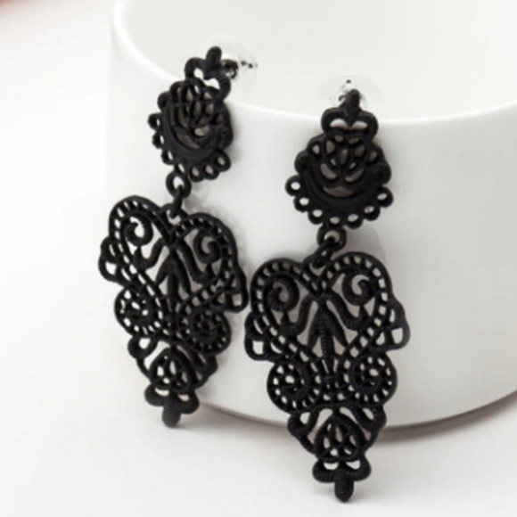 Jewelry - New, black Bohemia style dangle earrings
